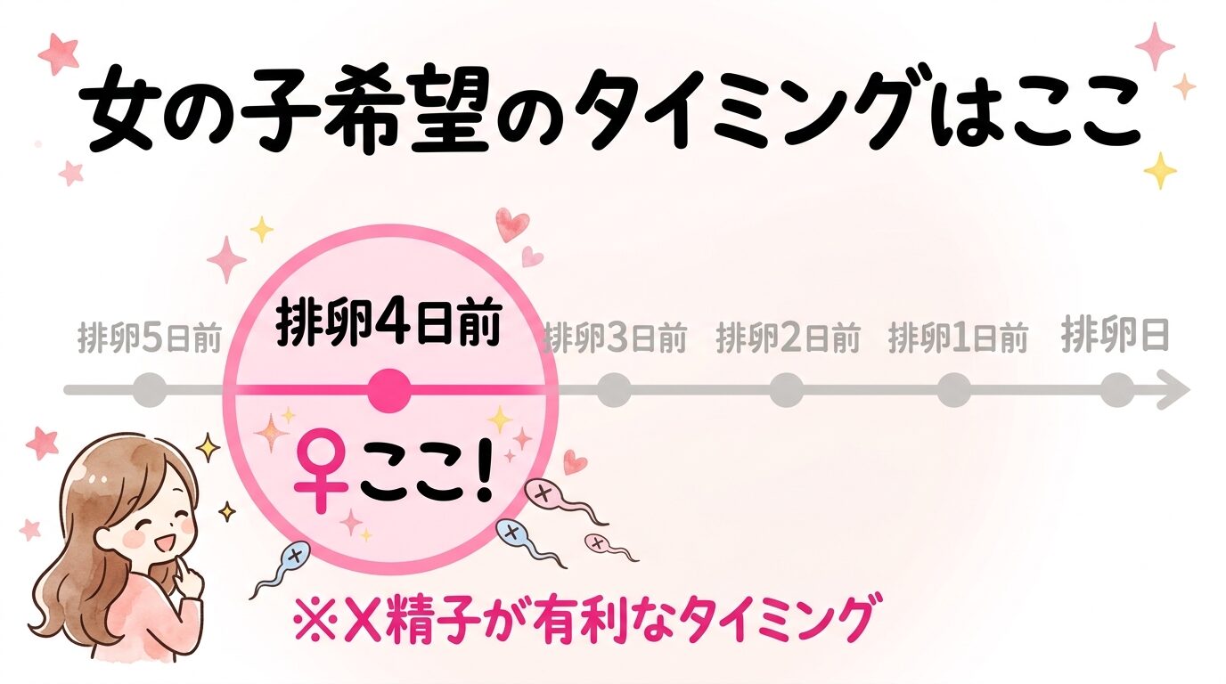 女の子産み分けタイミング法 図解