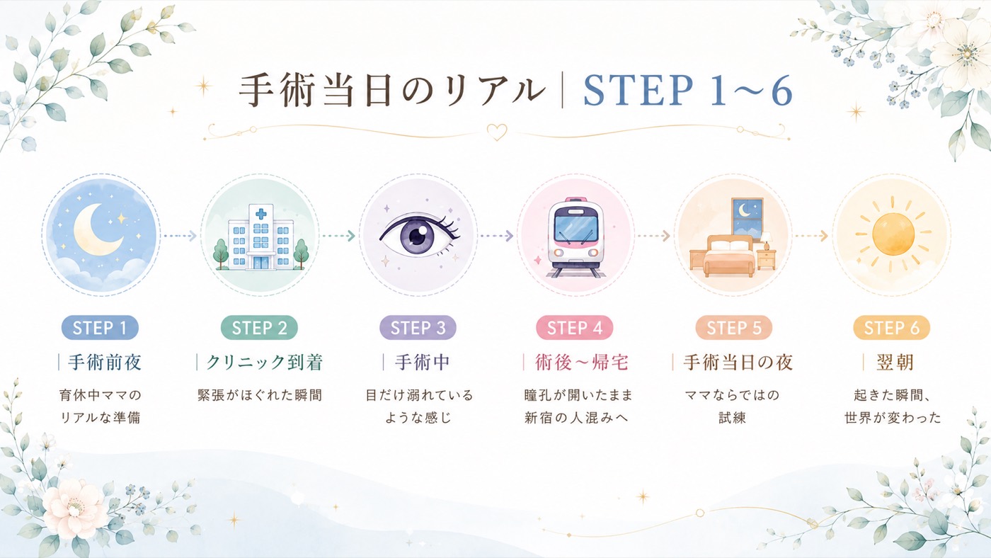 手術当日のリアル STEP1〜6のタイムライン